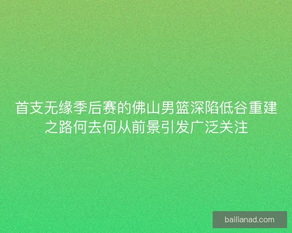 首支无缘季后赛的佛山男篮深陷低谷重建之路何去何从前景引发广泛关注
